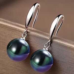 Earrings Tahiti Green/Black Shell Pearl